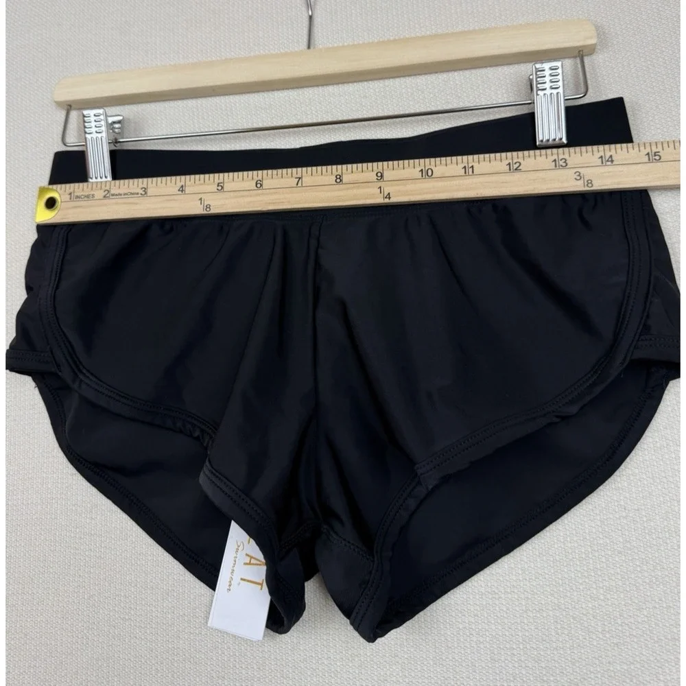 NEW‎ Heat Swimwear Women's Black Shorts Small 962-1818B Mid-Rise Beach Surf